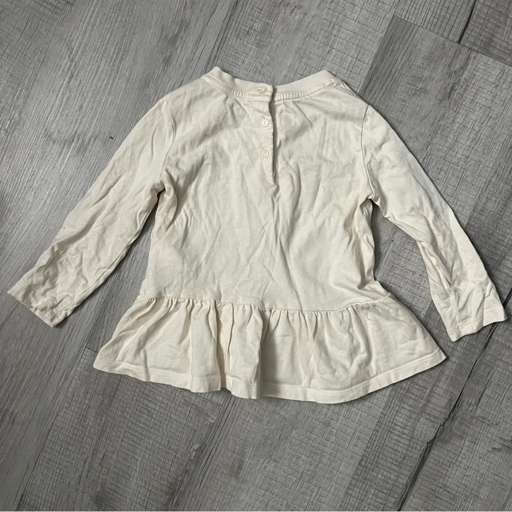 RALPH LAUREN Polo Bear Jersey Top Long Sleeve Ivory 24 months